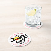 国際ジョークデーの笑顔 ラウンドペーパーコースター (インサイチュ)