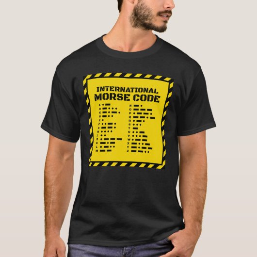 国際モールス符号 - STEM イエロー デザイン Tシャツ (正面)