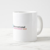 国際友情デーおめでとう ジャンボコーヒーマグカップ (正面右)
