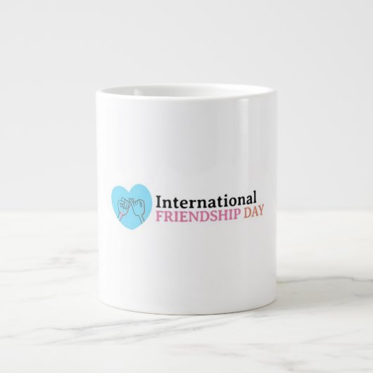 国際友情デーおめでとう ジャンボコーヒーマグカップ (正面)