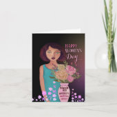 国際女性デーのお祝い | 花瓶の女性 シーズンカード (正面)