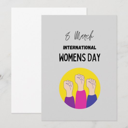 国際女性デーのカード 招待状 (正面/裏面)