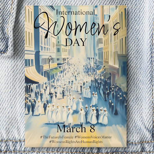 国際女性デーのサフラジェット 缶バッジ