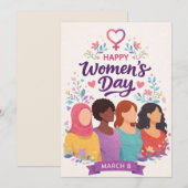 国際女性デーのモダンでエレガントな強いカード シーズンカード (正面/裏面)