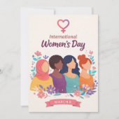 国際女性デーのモダンでエレガントな強い女性 シーズンカード (正面)