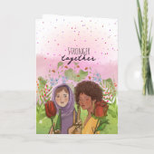 国際女性デーの手描きカード - インスピレーションと包摂 シーズンカード (裏面)