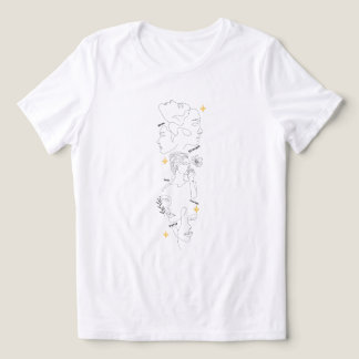 国際女性デー ミニマリスト ラインアート トライブレンドTシャツ