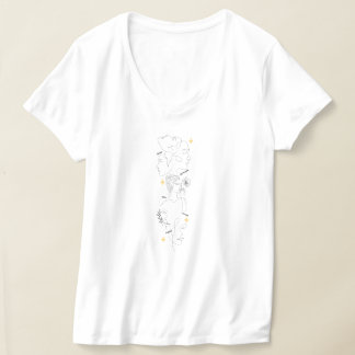 国際女性デー ミニマリスト ラインアート Tシャツ