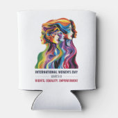 国際女性デー 女性の顔の芸術 | IWD 缶クーラー (裏面)