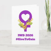 国際女性デー 2026 IWD ギブ・トゥ・ゲイン カード (正面)
