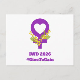 国際女性デー 2026 IWD ギブ・トゥ・ゲイン ポストカード