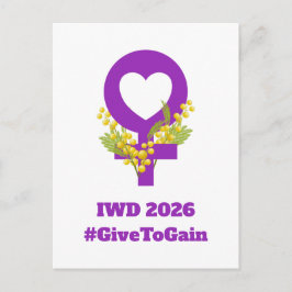 国際女性デー 2026 IWD ギブ・トゥ・ゲイン ポストカード