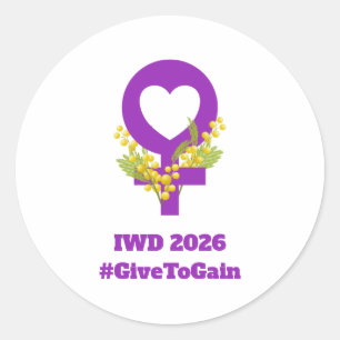 国際女性デー 2026 IWD ギブ・トゥ・ゲイン ラウンドシール