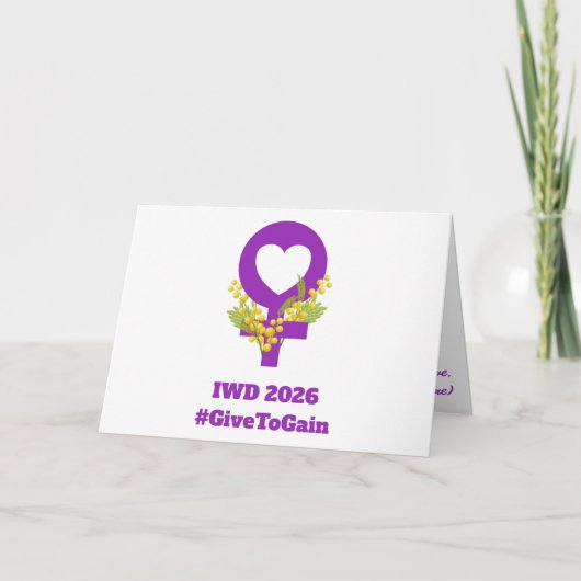 国際女性デー 2026 IWD Give To Gain カード (正面)