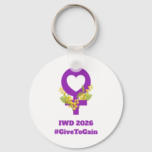 国際女性デー 2026 IWD Give To Gain キーホルダー (正面)