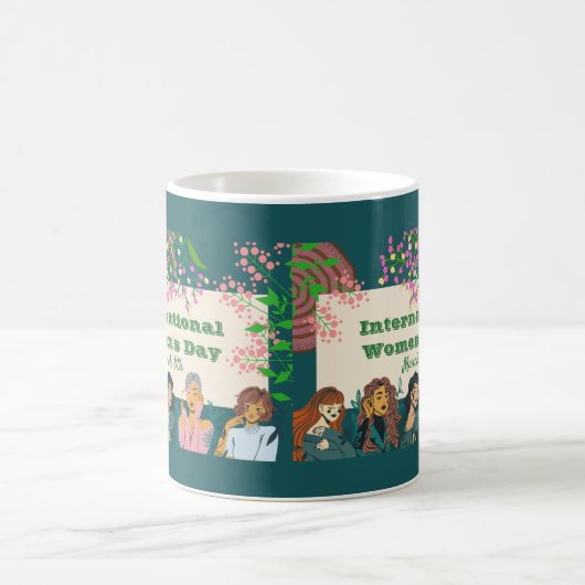  国際女性デー 3月8日 花 コーヒーマグカップ (中央)