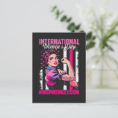 国際女性デー 3月8日 Inspire Inclusion ポストカード (スタンド正面)