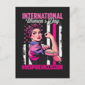 国際女性デー 3月8日 Inspire Inclusion ポストカード (正面)