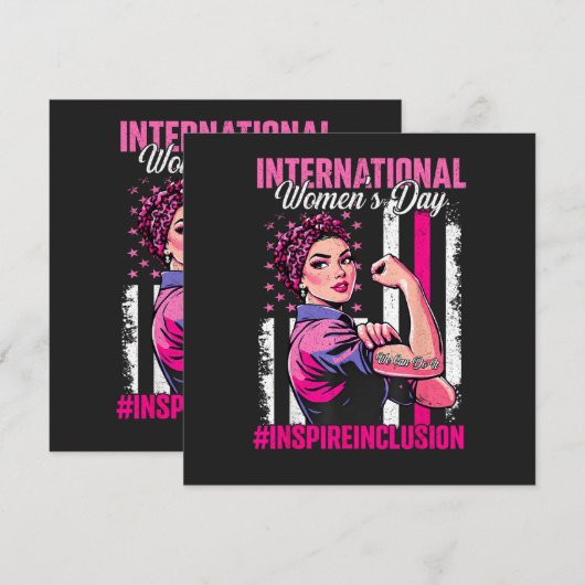 国際女性デー 3月8日 Inspire Inclusion 招待状 (正面/裏面)