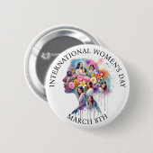 国際女性デー 3月8日 IWD 缶バッジ (正面&裏面)
