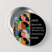 国際女性デー | IWD #GivetoGain 缶バッジ (正面&裏面)