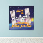 国際宇宙ステーションを訪れよう キャンバスプリント (インサイチュ (ウッドフロア))