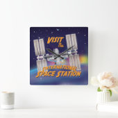 国際宇宙ステーション スクエア壁時計 (ホーム)