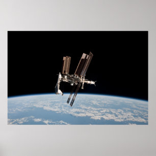 国際宇宙局が付いているシャトルの波止場 ポスター