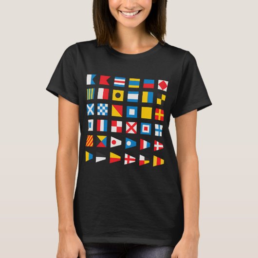 国際数字付きの航海旗 Tシャツ (正面)