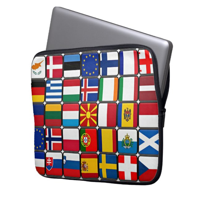 国際旗コレクション、世界の旗 ラップトップスリーブ (正面左)