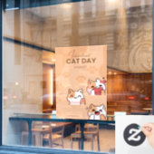 国際猫の日を祝うポスター ウィンドウサイン (カフェ窓)