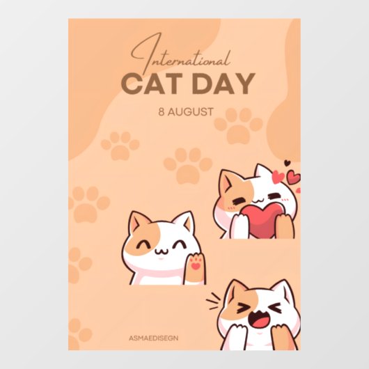 国際猫の日を祝うポスター ウィンドウサイン (シート)