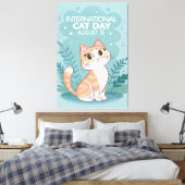 国際猫の日 かわいい 幻想的な猫のアート キャンバスプリント (インサイチュ (寝室))
