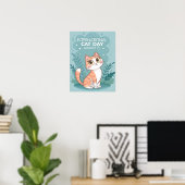 国際猫の日 かわいい 幻想的な猫のアート ポスター (ホームオフィス)