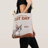 国際猫の日 スフィンクスお祝いアート トートバッグ (クローズアップ)