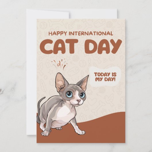 国際猫の日 スフィンクス猫アート シーズンカード (正面)