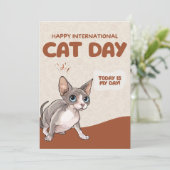 国際猫の日 スフィンクス猫アート シーズンカード (スタンド正面)