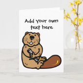 国際的なビーバー日の漫画のビーバー カード (黄色い花)