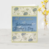 国際的な女性の日の挨拶状 カード (黄色い花)