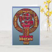 国際的な女性の日2017の上げられた握りこぶし カード (黄色い花)