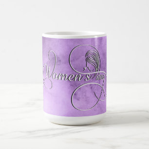 国際的な女性の日-紫色の水彩画 コーヒーマグカップ
