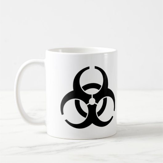 国際的な生物学的災害［有害物質］の警告を表す記号 コーヒーマグカップ (左)