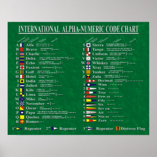 国際的な英数字コードの図表 ポスター