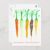 国際的にんじん日4月4日水彩 ポストカード (正面/裏面)