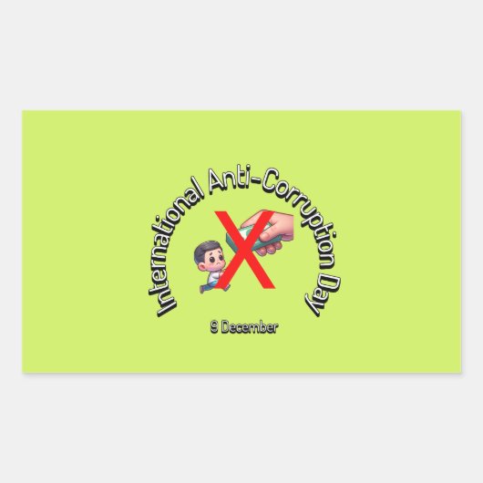 国際的アンチ腐敗日。12月9 長方形シール (正面)