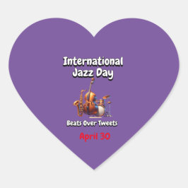 国際的ジャズの日：ツイート上のビート ハートシール