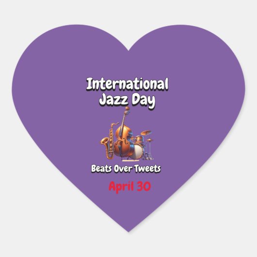 国際的ジャズの日：ツイート上のビート ハートシール (正面)