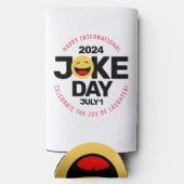 国際的冗談の日笑い顔 スリム缶クーラー (裏面)