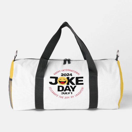 国際的冗談の日笑い顔 ダッフルバッグ (裏面)