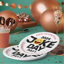 国際的冗談の日笑い顔 ペーパープレート